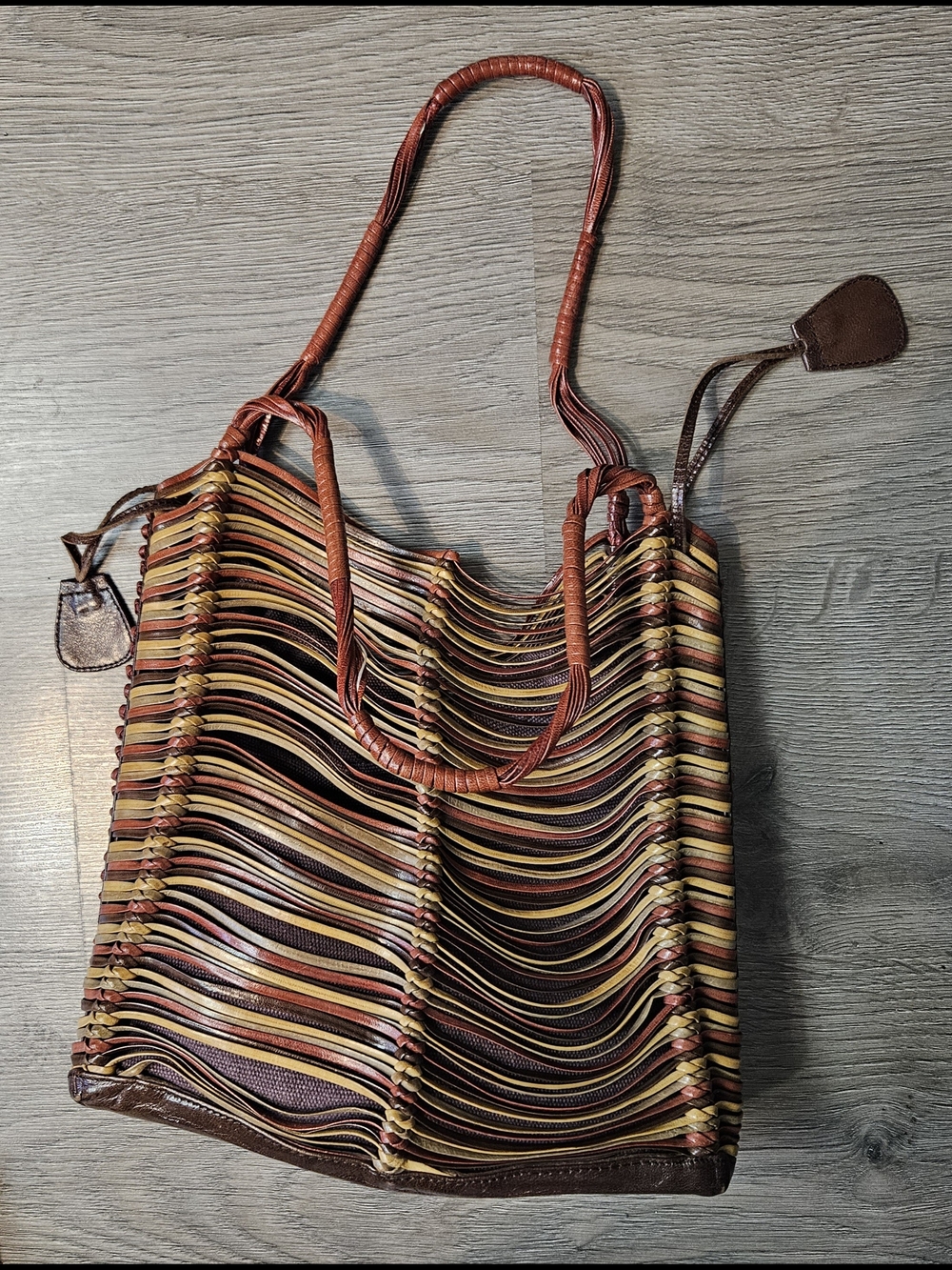Vintage Boho Woven Multi-Color Leather Women's Shoulder Bag - Picture 2 of 12